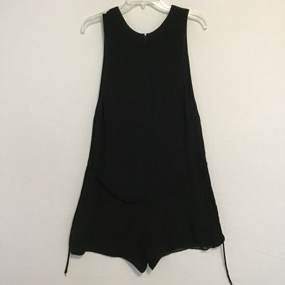 Aritzia Wilfred Black Romper with Tie Belt Size L - Picture 7 of 8